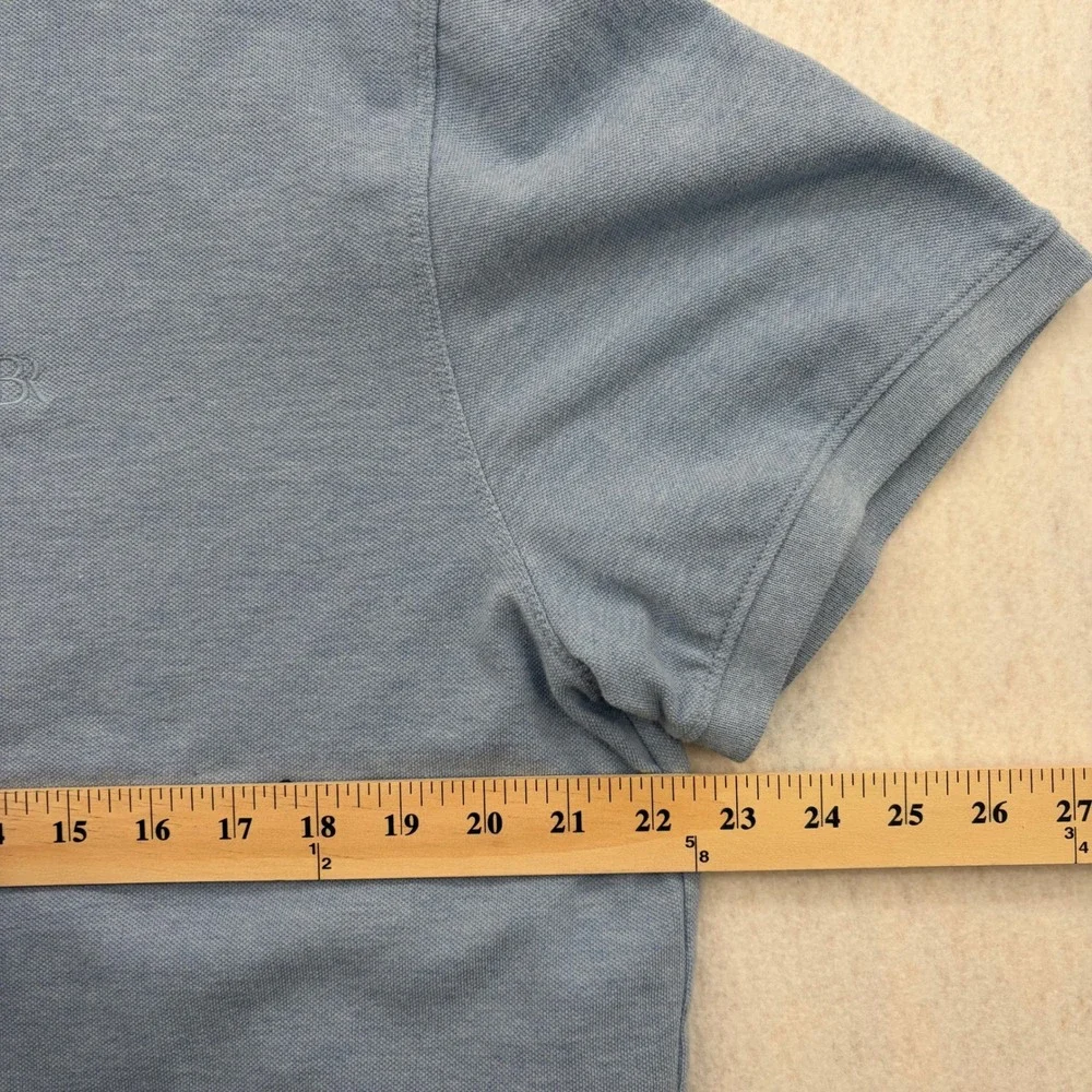 Banana Republic Mens XL Blue Organic Cotton Pique Short Sleeve Polo Shirt Logo